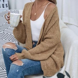 Oversized Drop Shoulder Cardigan